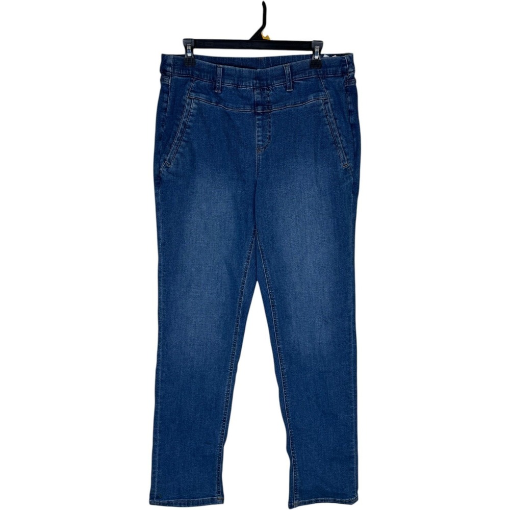 Denim & Co Easy Stretch Jeans Women 14 Medium‎ Indigo Smoothing Pull On A670106